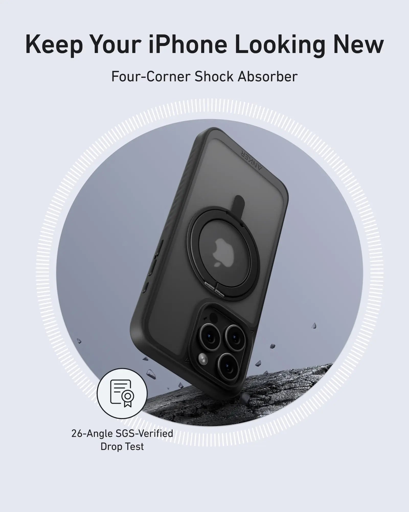 Anker Magnetic Bracket Phone Case Suitable for Apple 16/15/Pro/ Max Phone Case