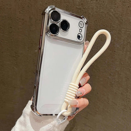 Coque de téléphone antichoc transparente de luxe avec cordon bonbon pour iPhone 17 Pro Max 17 Pro 17 Air avec dragonne