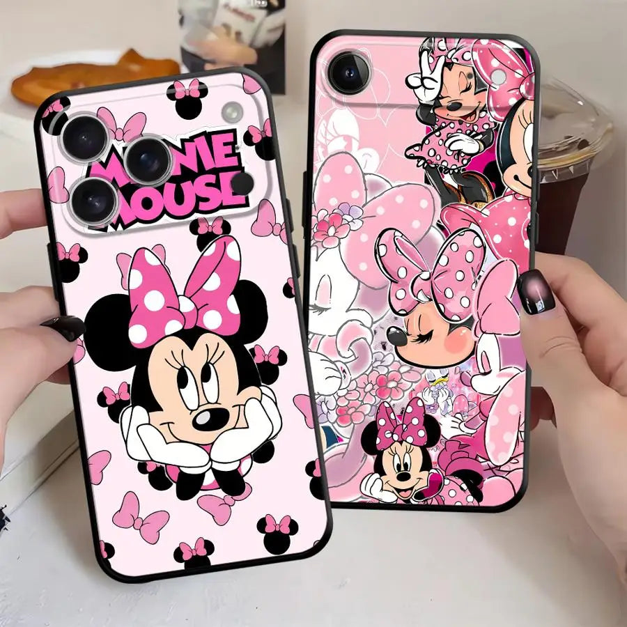 Case for iPhone 17 16 Pro Max X XS XR 15 Plus 14 SE 11 12 13 Mini 17Air 7 8 Soft Back Phone Cover Disney Minnie Mouse