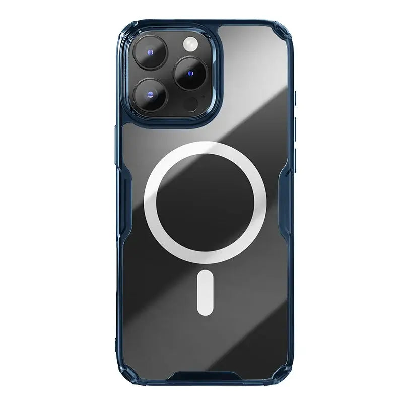 Magnetic transparent iPhone case with corner airbags protection