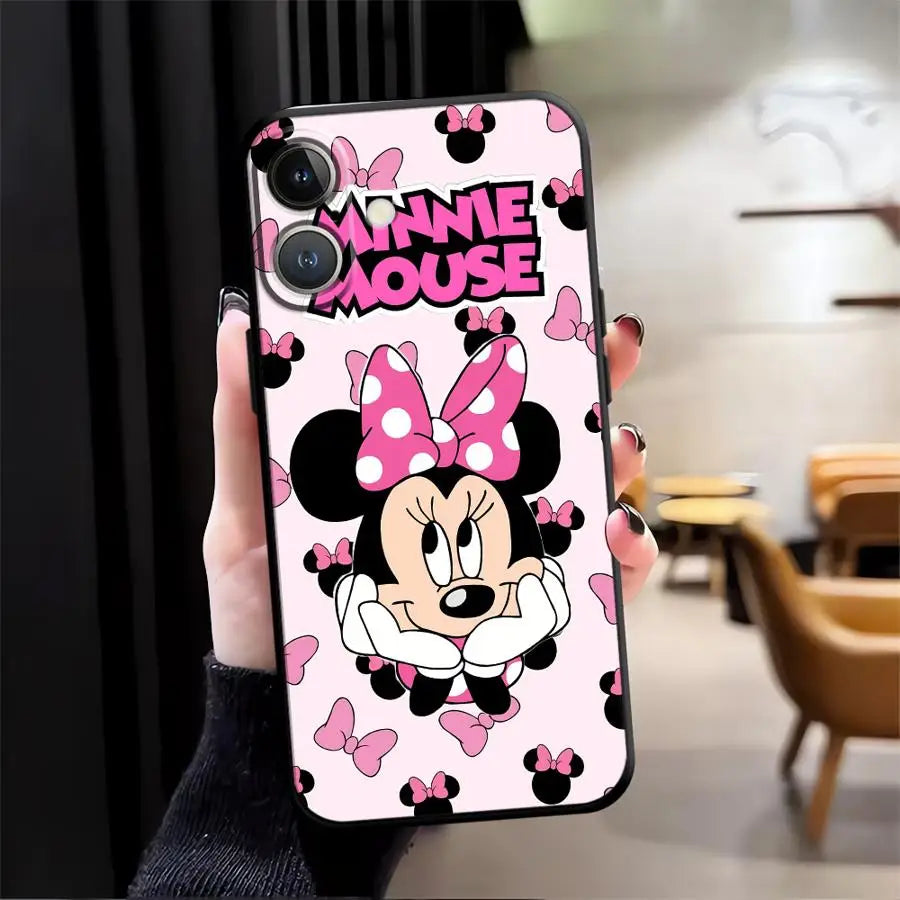 Case for iPhone 17 16 Pro Max X XS XR 15 Plus 14 SE 11 12 13 Mini 17Air 7 8 Soft Back Phone Cover Disney Minnie Mouse
