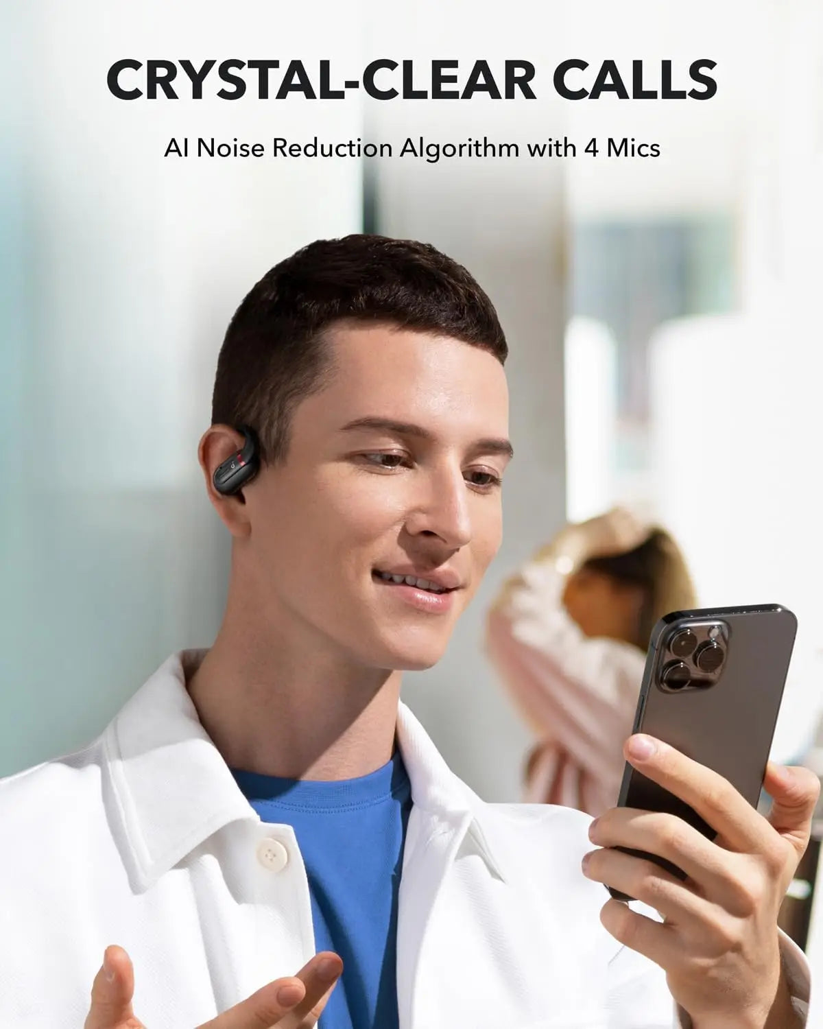 Soundcore by Anker V30i Open-Ear Headphones Bluetooth 5.3 App Control Clear Calls Wireless Earbuds Lightweight Design