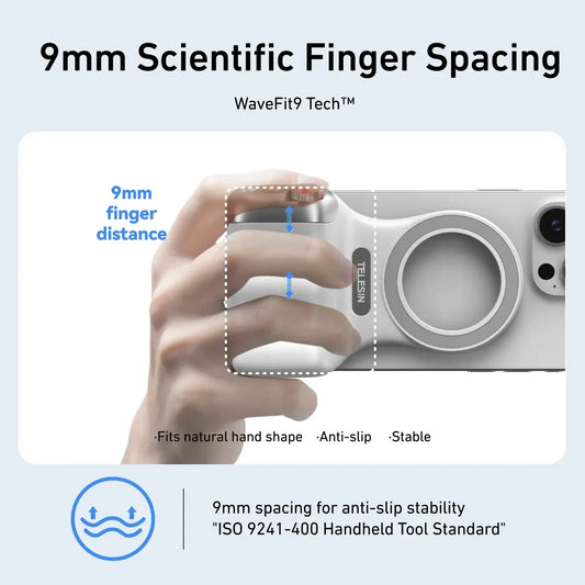 TELESIN Magnetic Phone Camera Shoot Hand Grip Phone Holder Shooting Aid Remote Control Handle for Iphone HUAWEI SAMSUNG Phone