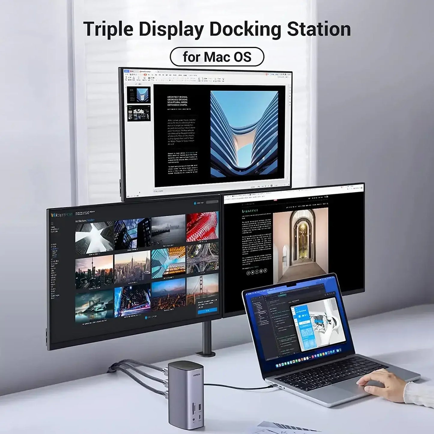 UGREEN Docking Station Triple Display MacBook setup Techs Park