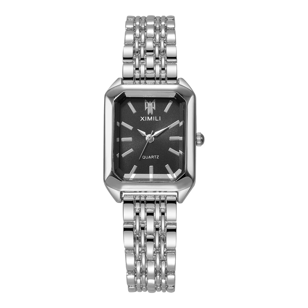 1/2/4PCS Luxury Women Watches Fashion Rectangle Woman Quartz Watch Stainless Steel Band Wristwatches Reloj Mujer（Without Box）