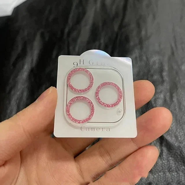 Clear Bling Glitter Glass Camera Lens Protector For IPhone 16 15 17 Pro Max Mini Plus 16Pro 16Promax Lens Cover