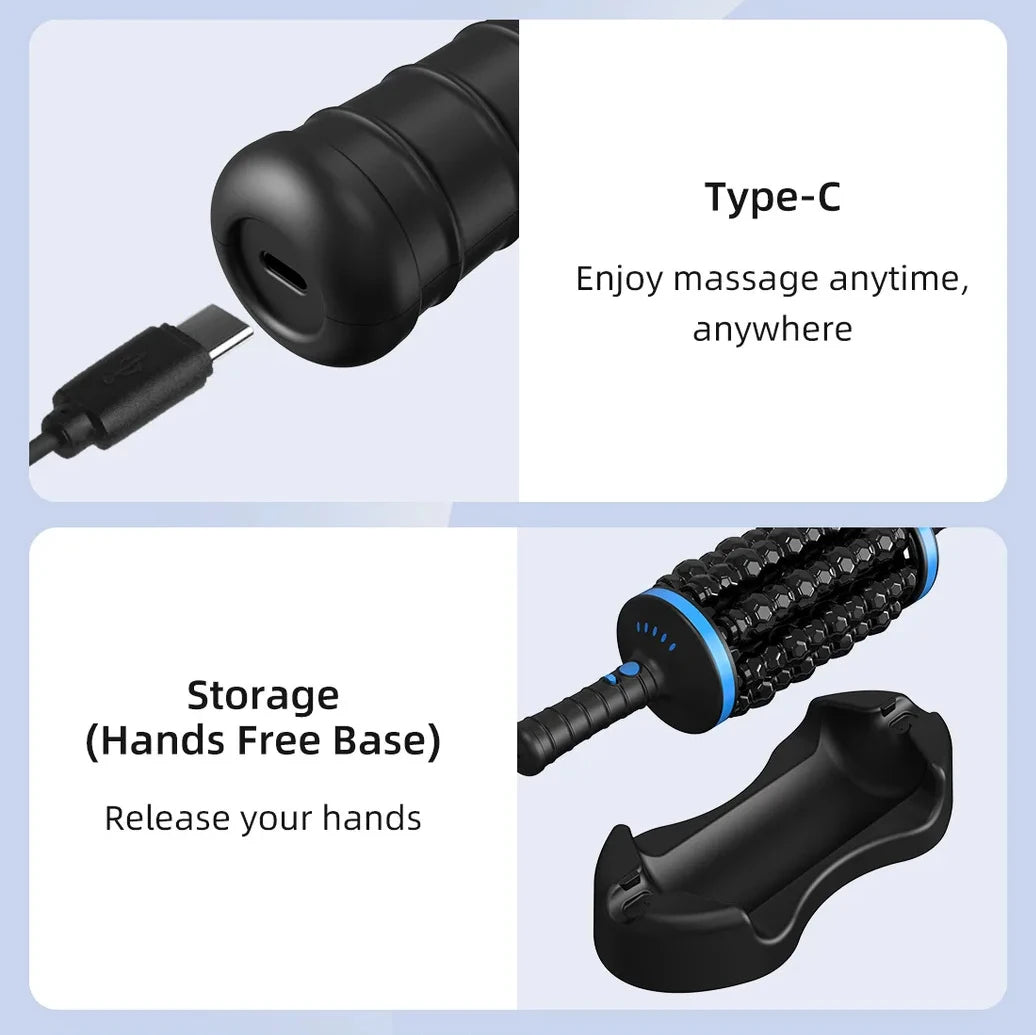 Rolling Impact Massager Muscle Relaxation Massage Roller Cordless Deep Tissue And Muscle Recovery Pain Relief For Post Exercise
