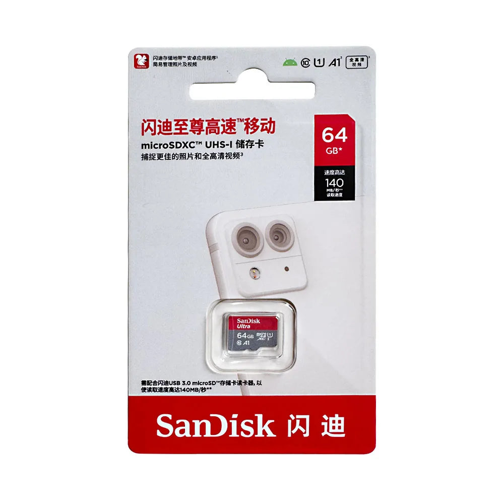 SanDisk Memory Card 64GB 32GB Micro SD Card Class 10 128GB 512GB 256GB Ultra A1 SDHC/SDXC UHS-I  120MB/s-150MB/s TF Cards