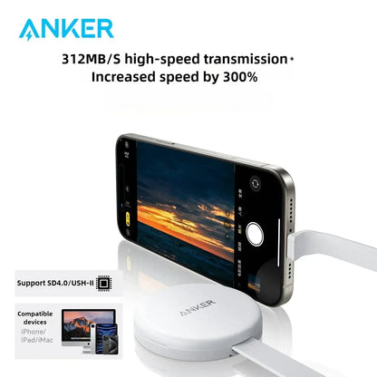 Anker MagGo SD Card Reader Portable Card Readerfor SD&TF Card for IPhone Android Serie Dual Read Flash Memory Transmission