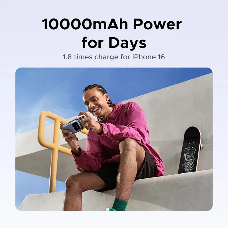 UGREEN 10000mAh high-capacity Wireless PowerBank 20W Magnetic power bank for iPhone16 15 Samsung XIAOMI Outdoors Portable Batte