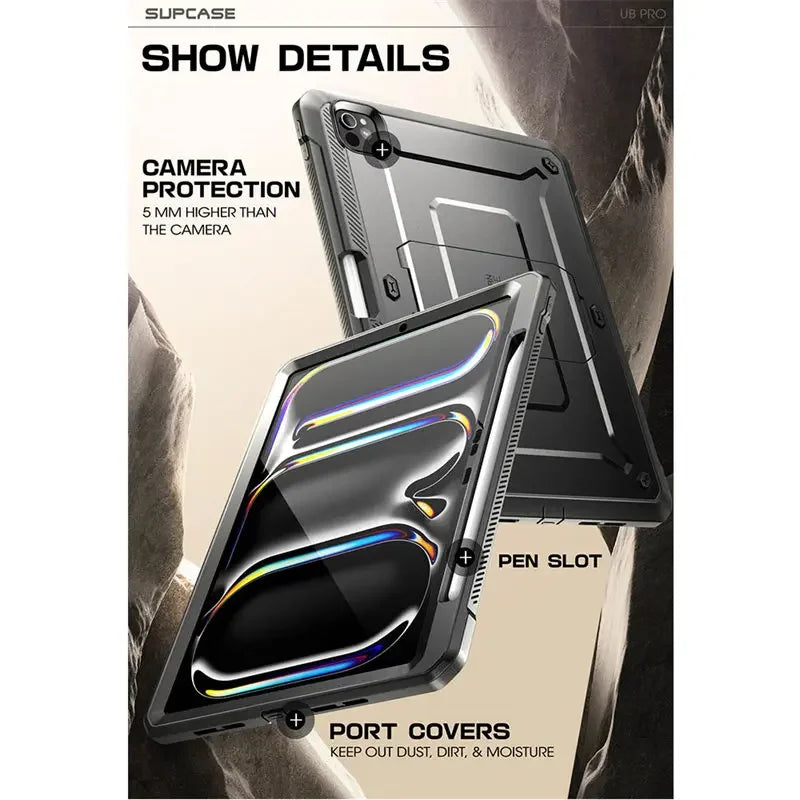 For iPad Pro 11 Inch Case M4 2024 (5th Gen) SUPCASE UB PRO Full-body Rugged Cover with Built-in Screen Protector & Kickstand