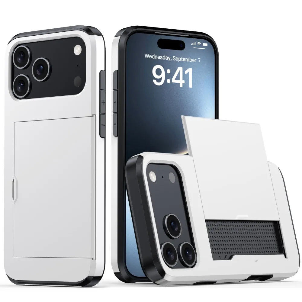 Wallet Slide Cover Card Slot Phone Cover For iPhone 17 Pro Max 17 Air 17Pro Max Case Luxury Business Style Shockproof Funda Capa