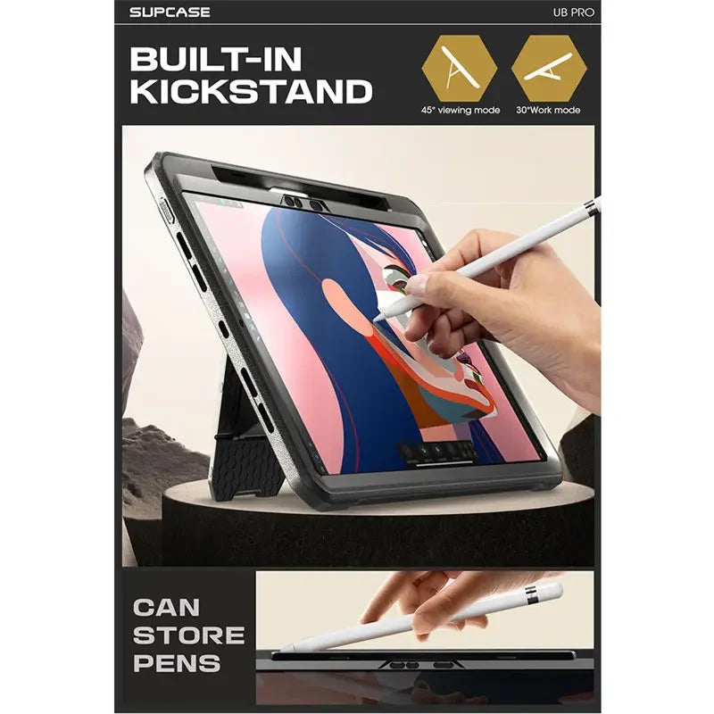 For iPad Pro 11 Inch Case M4 2024 (5th Gen) SUPCASE UB PRO Full-body Rugged Cover with Built-in Screen Protector & Kickstand