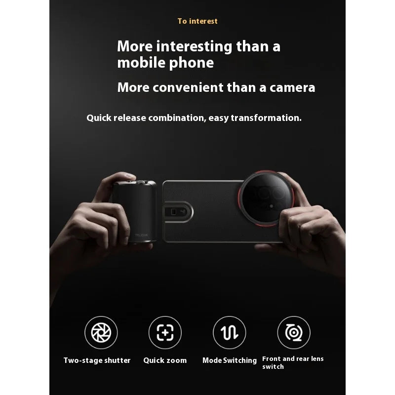 Telesin Suitable for Samsung GalaxyS25 Ultra Camera Handle Camera Auxiliary Zoom Bluetooth Camera Assistant Protective Case