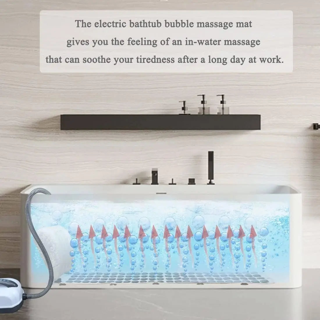 Electric Bathtub Bubble Massage Mat in Use