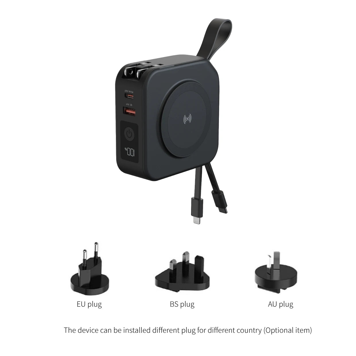 wireless power bank magnetic  with plug cable Fast charging ugreen Magsafe external Spare battery mobile  camping qi2