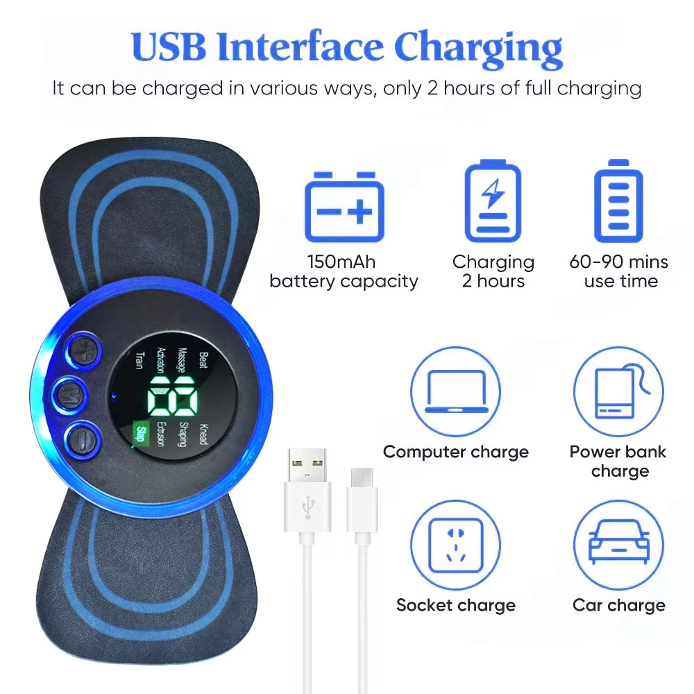 mini patch neck massager Portable intelligent electric back and shoulder massager with cushion and remote control