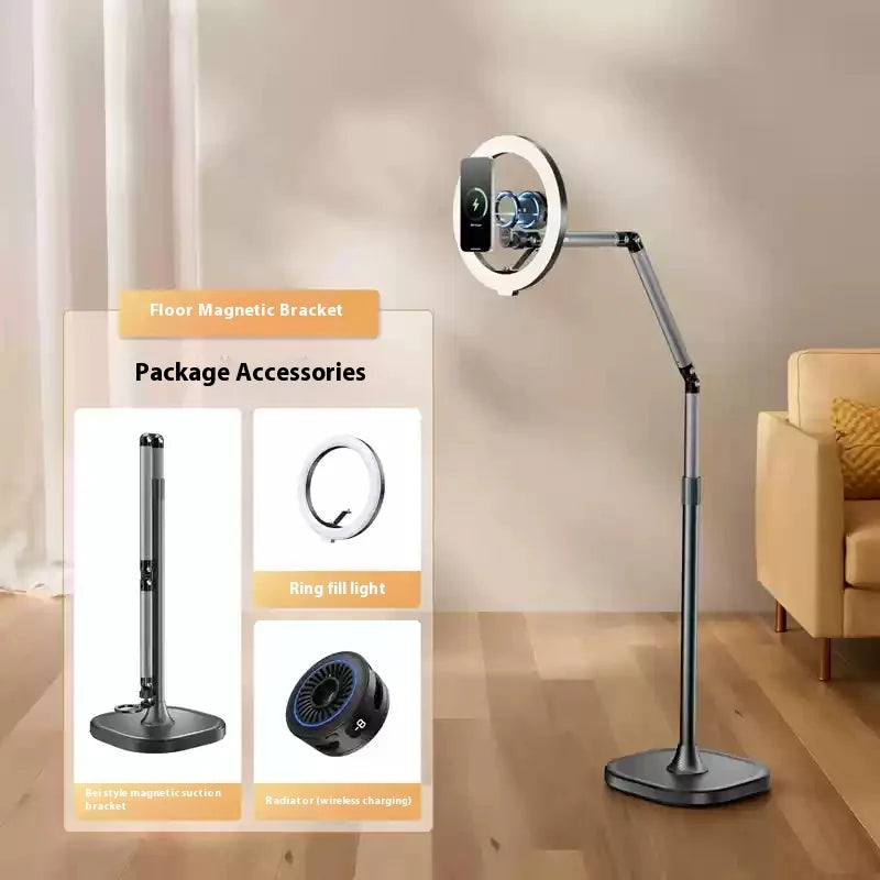TELESIN Magnetic Bracket Desktop Shooting Phone Holder Custom For Live Broadcast Floor Type Shooting Telescoping for IPAD iphone
