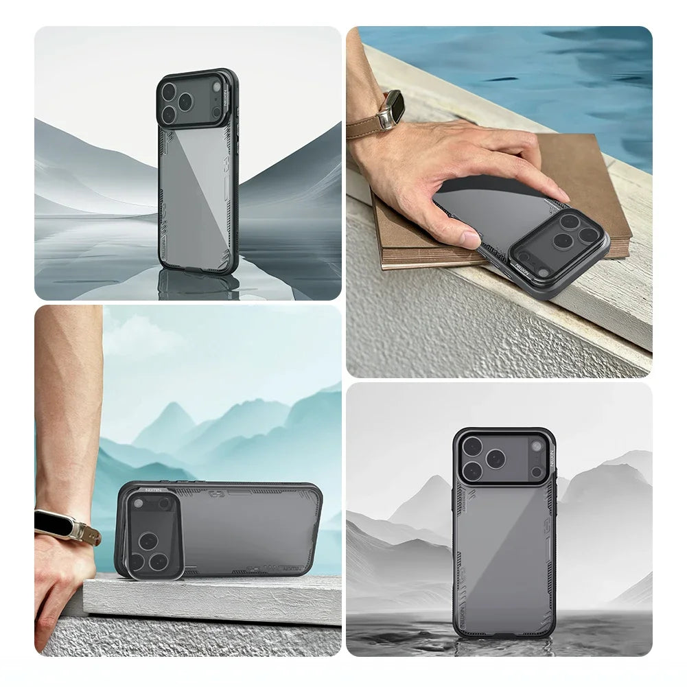 Nillkin For iPhone 17 Pro Iceblade Prop Magnetic TPU border PC back cover lens cover bracket phone case protective cover