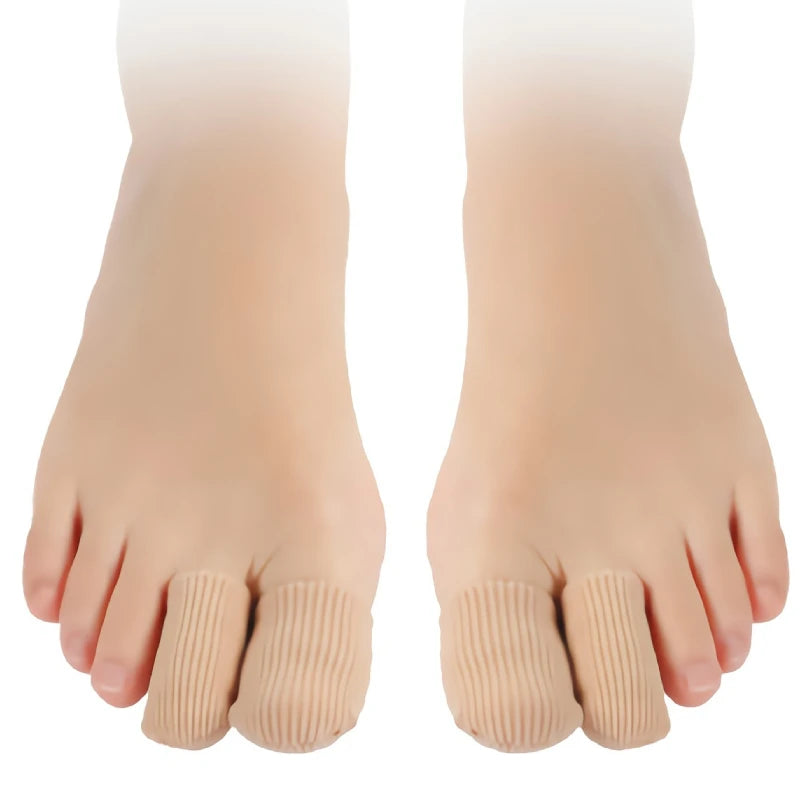 2Pieces Hallux Valgus Bunions Corns Foot Pain Relief Orthotics Fabric Silicone Toe Tube Cover Protector Finger Toes Separators