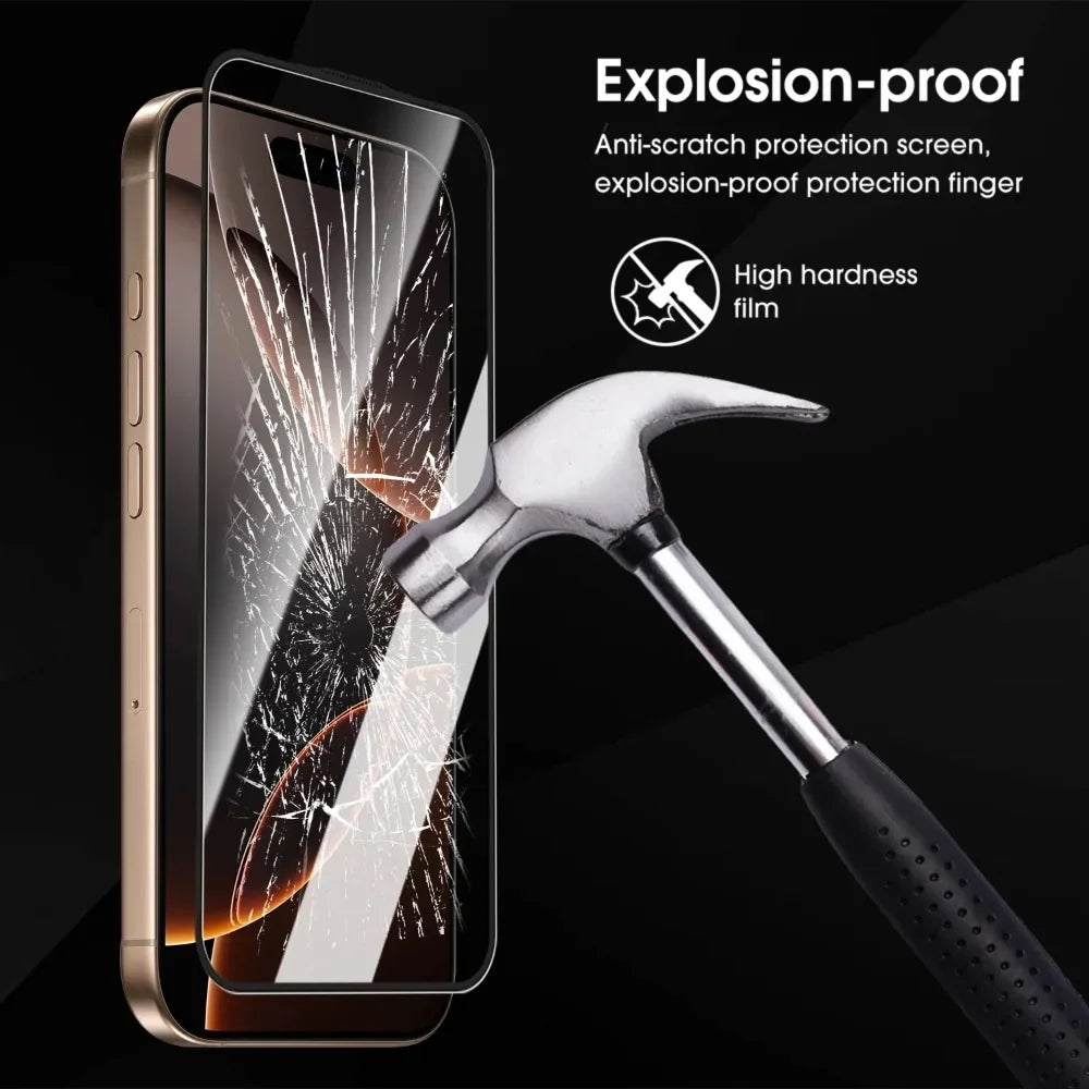 Easy Installation Privacy Screen Protector for iPhone 17 16 Pro Max 16 Plus 17 Air Anti-spy / HD Clear Tempered Glass One-Click