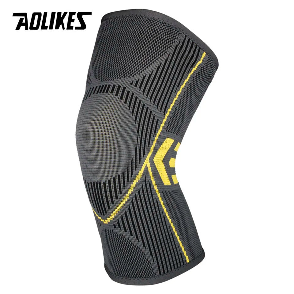 1 Pcs Compression Knee Support Sleeve Elastic Breathable Knee Pads Brace Springs Gym Sports Protector Basketball Volleyball Run