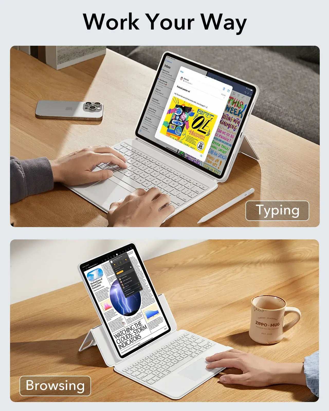 iPad Pro 12.9 Keyboard Case with Trackpad Landscape Mode