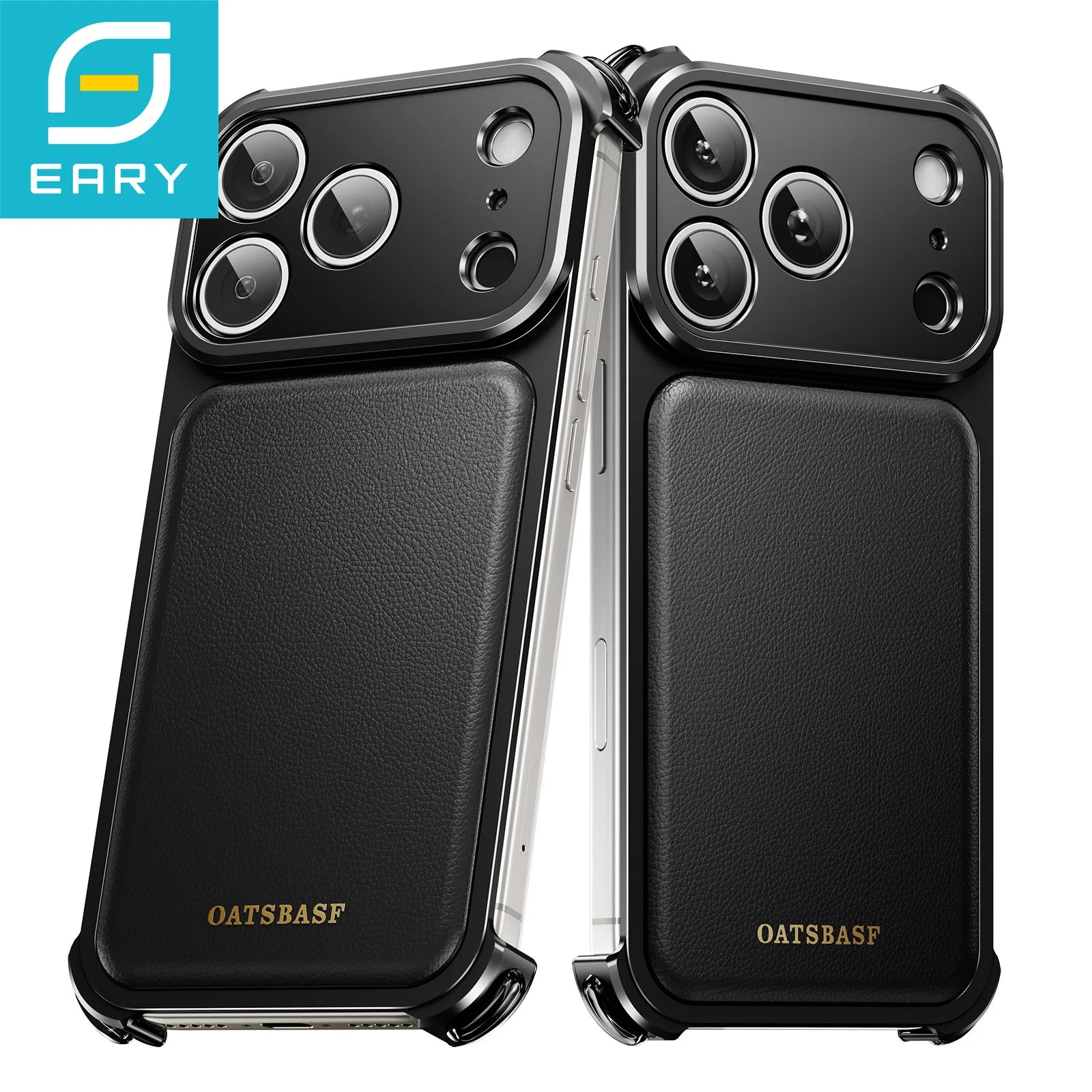 Eary Phone Case for iPhone 17 16 Pro Max for MagSafe Wireless Charging Leather Metal Screen Protective Shockproof Cover Shells