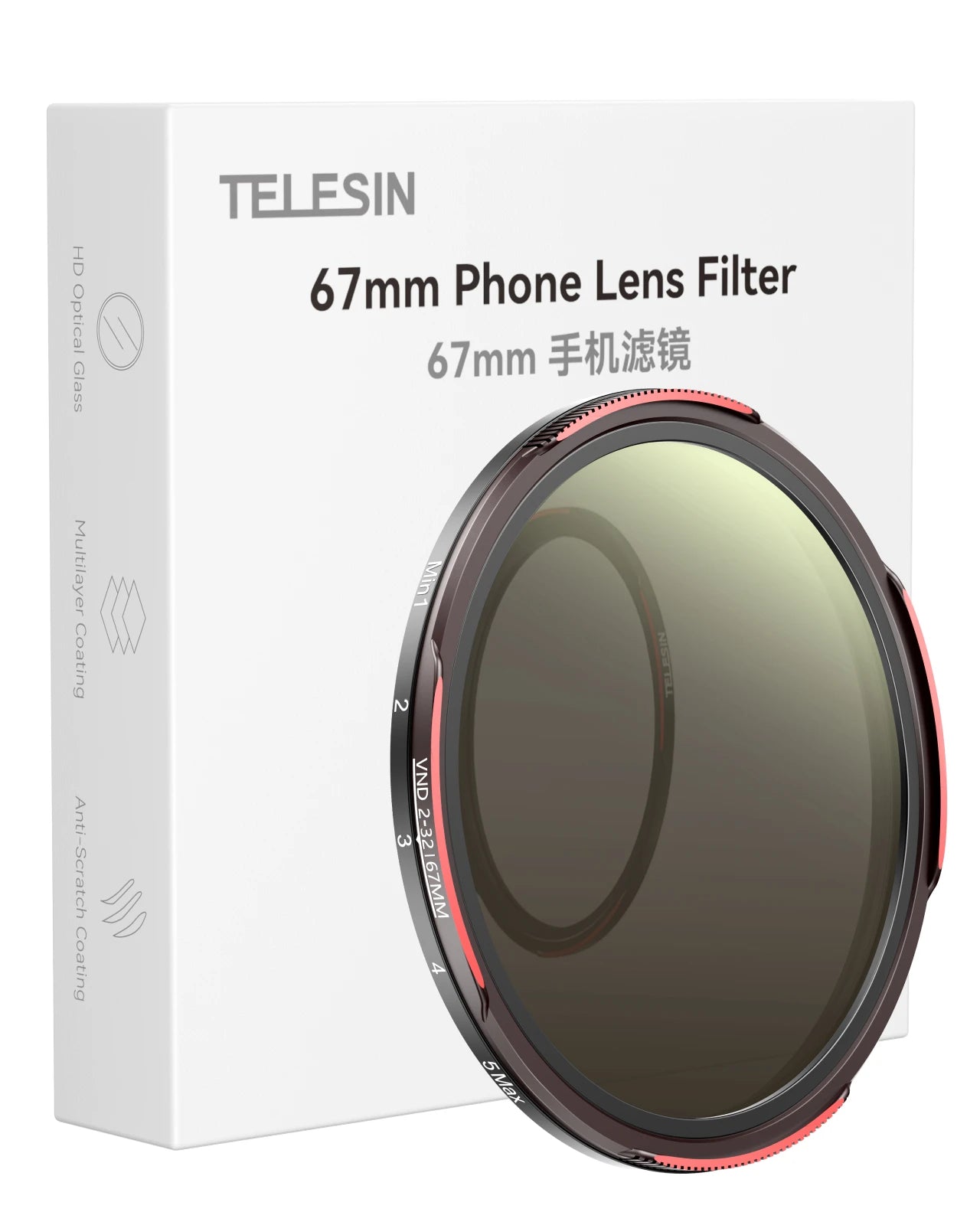 TELESIN Universal Phone  Filter CPL ND2-32 For Smartphone with Universal filter holder For Iphone Andriod phone Accessories