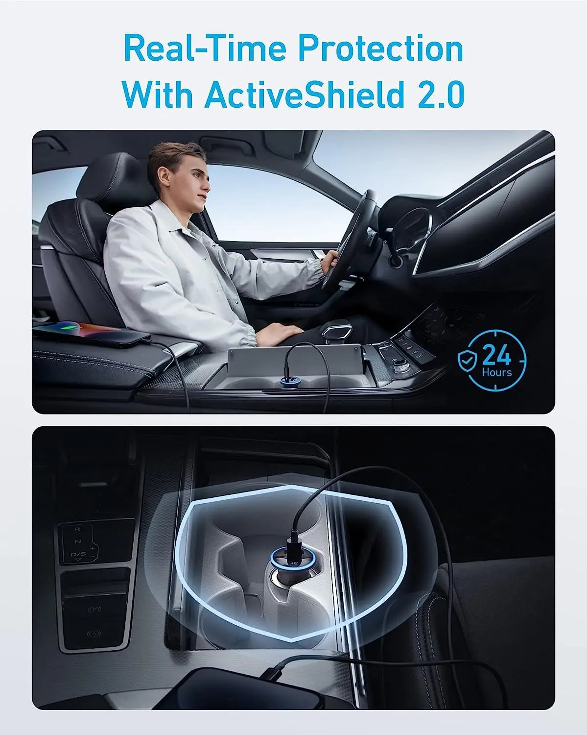 Anker 52.5W Cigarette Lighter USB Charger USB C Car Charger Adapter 323 Anker Car Charger With 30W PowerIQ 3.0