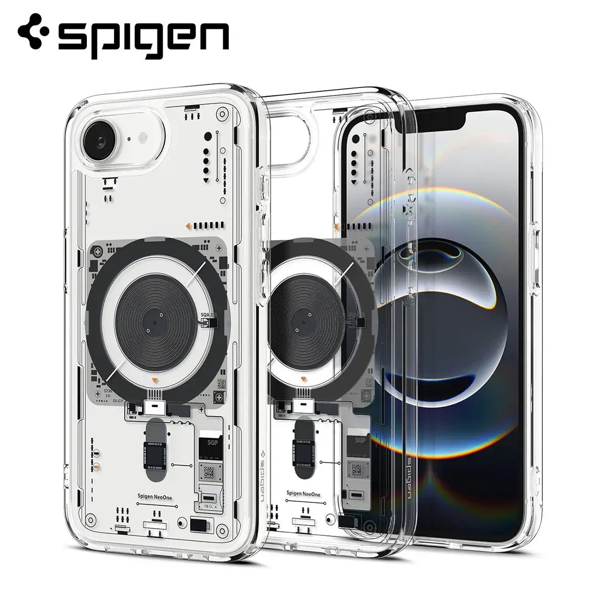Spigen Ultra Hybrid MagFit Neo One iPhone 16e Case clear design Techs Park
