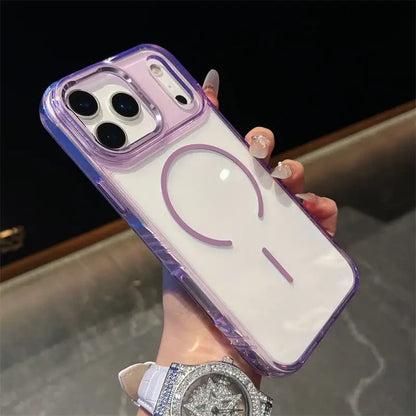 Coque de téléphone de luxe pour chargement sans fil magnétique Magsafe pour iPhone 17Air 17Pro 17 Pro Max antichoc transparente rigide