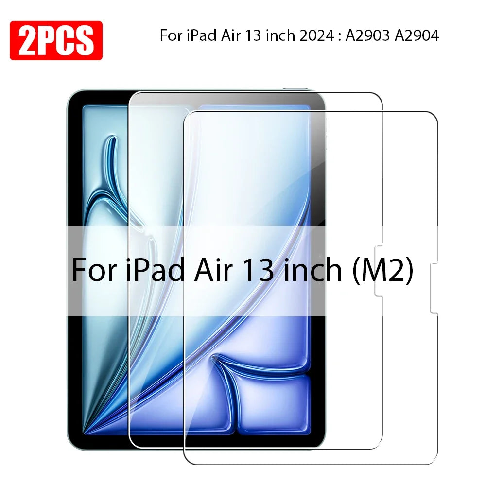 Tempered Glass For Ipad 10 9 9th 10th Generation Air 13 11 5 4 M2 Screen Protector Pro 11 12.9 M4 2024 10.2 10.9 Protective Film