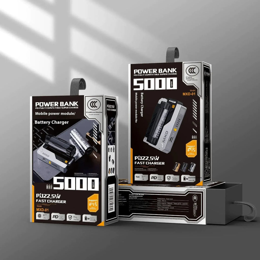 Cartridge Replacement Type-C Power Bank – Modular Fast Charging 