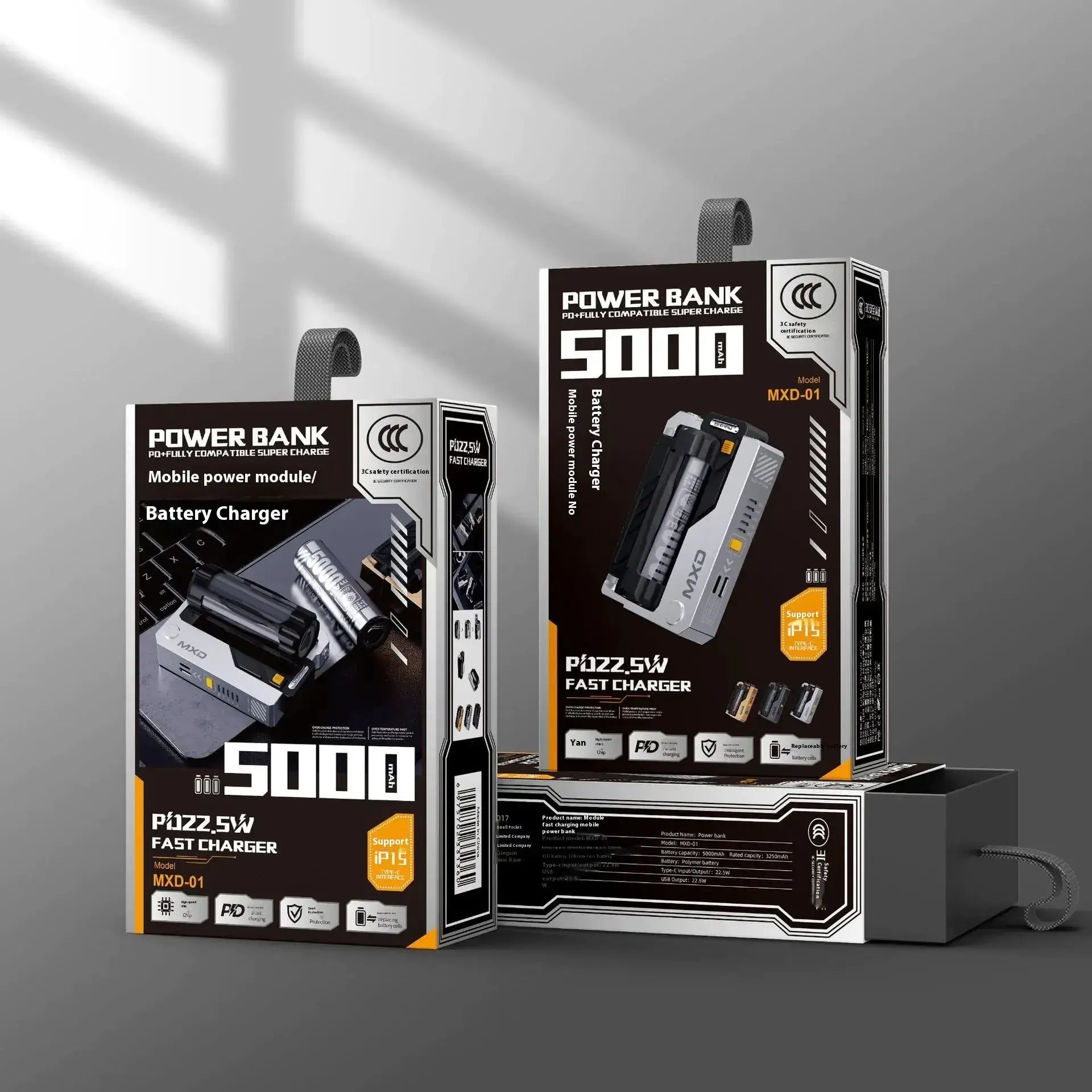 Cartridge Replacement Type-C Power Bank – Modular Fast Charging 