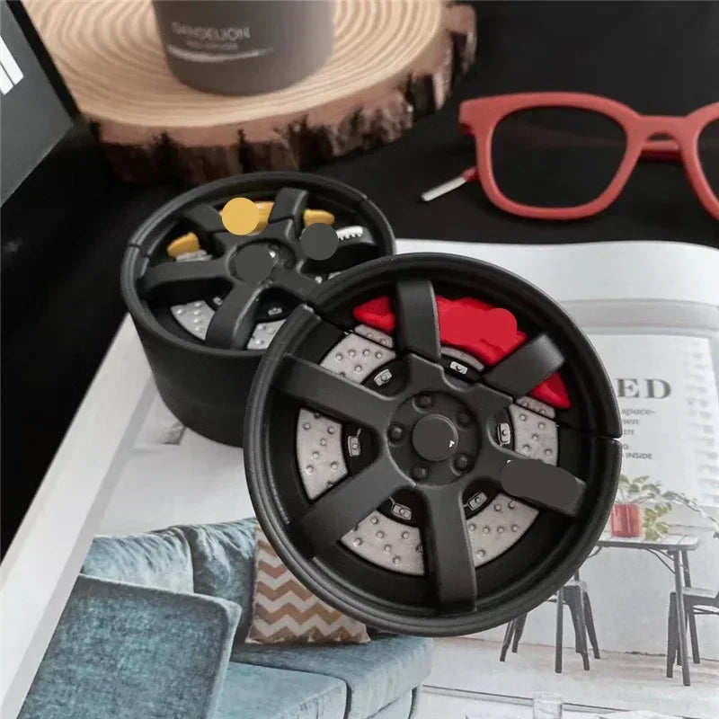 3D Car Brake Wheel Earphone Case for Airpods 4 2024 3 2 1 Airpods3 Pro 2 Silicone Soft Headphone Cover for Air Pods Pro2keychain