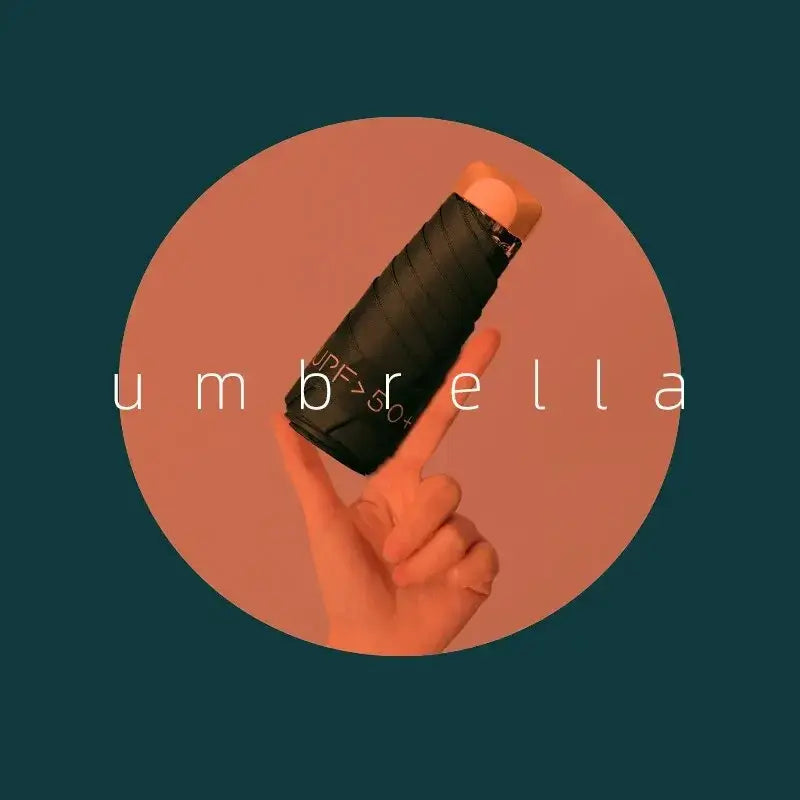UV protection women’s umbrella held in a hand, compact and stylish design, perfect for sun and rain.