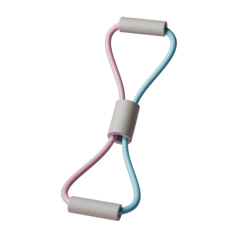 Womens 8 Shape Resistance Band Back Workout Yoga Stretch