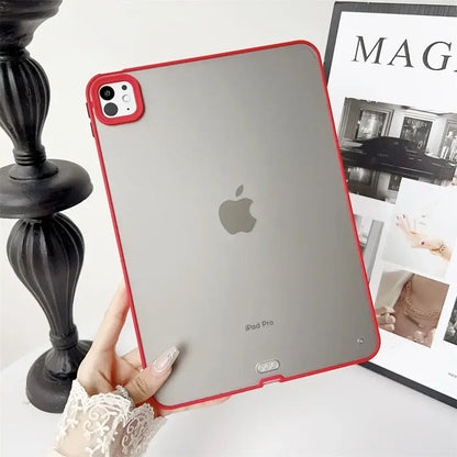 For iPad Pro 13 Case For iPad Pro 11 Tablet Case For iPad Air 13 Cover Transparent TPU Soft Back Cover Protective Shell+Gift