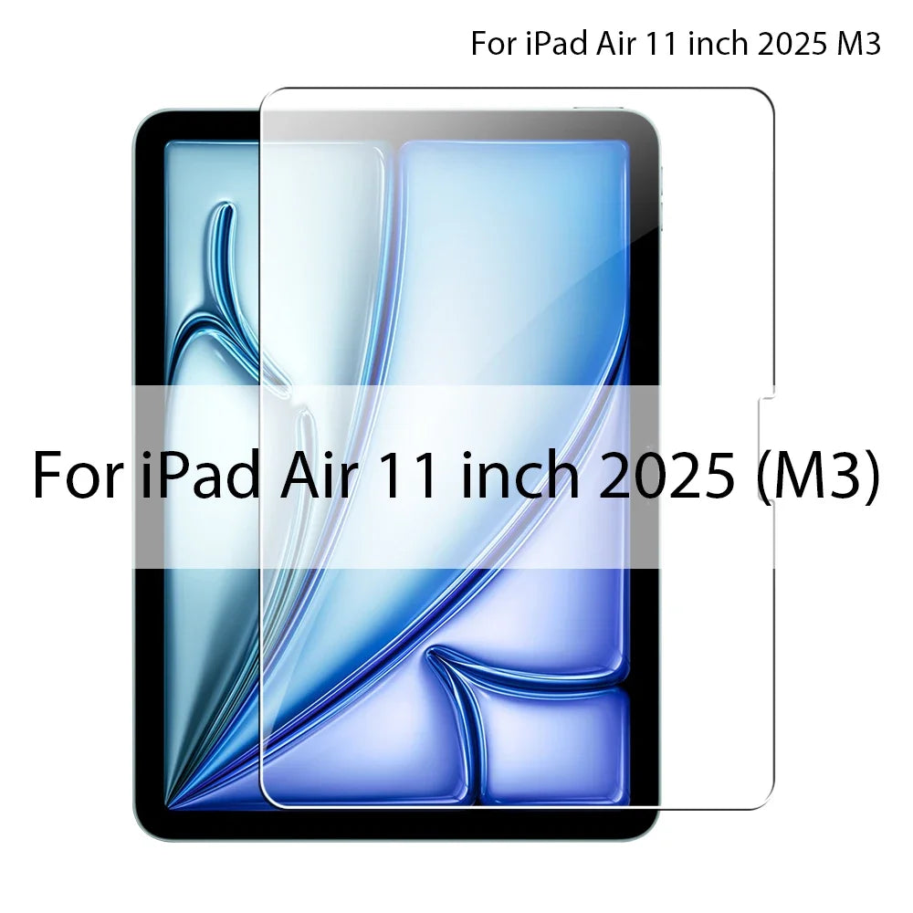 Tempered Glass Screen Protector For iPad Air 13 11 5 4 M3 M2 2025 A16 11th 10th Gen For iPad Pro 12.9 M4 9th 10.2 Mini 6 7 Film
