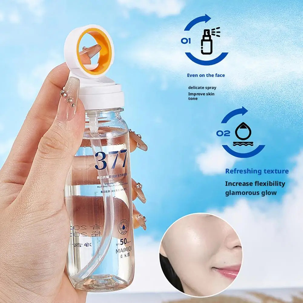 90ml 377 Facial Skin Whitening Sunscreen Spray Anti-wrinkle Anti-aging Multi-effect Isolation Sun Protection Spray SPF 50+