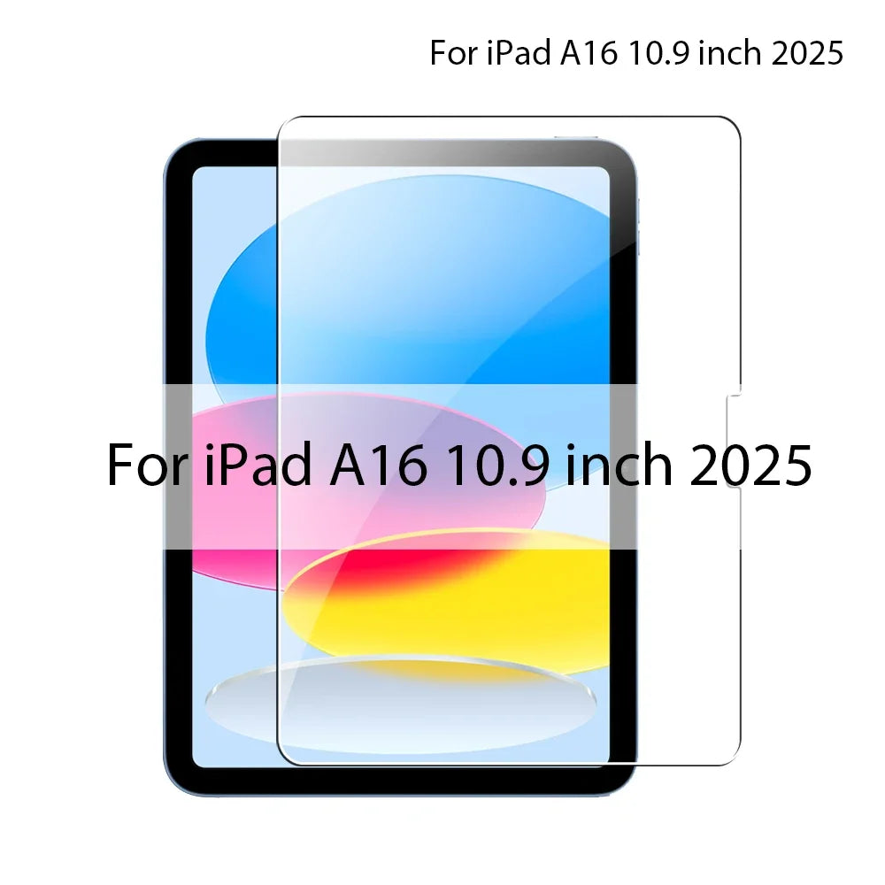 Tempered Glass Screen Protector For iPad Air 13 11 5 4 M3 M2 2025 A16 11th 10th Gen For iPad Pro 12.9 M4 9th 10.2 Mini 6 7 Film