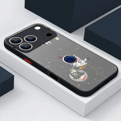 Coque de téléphone mignonne d'astronaute pour iPhone 17 Air 16 15 14 13 12 Pro Max 16 17 Pro 16e 11 Antichoc Bord Souple Mat Étui Rigide Funda