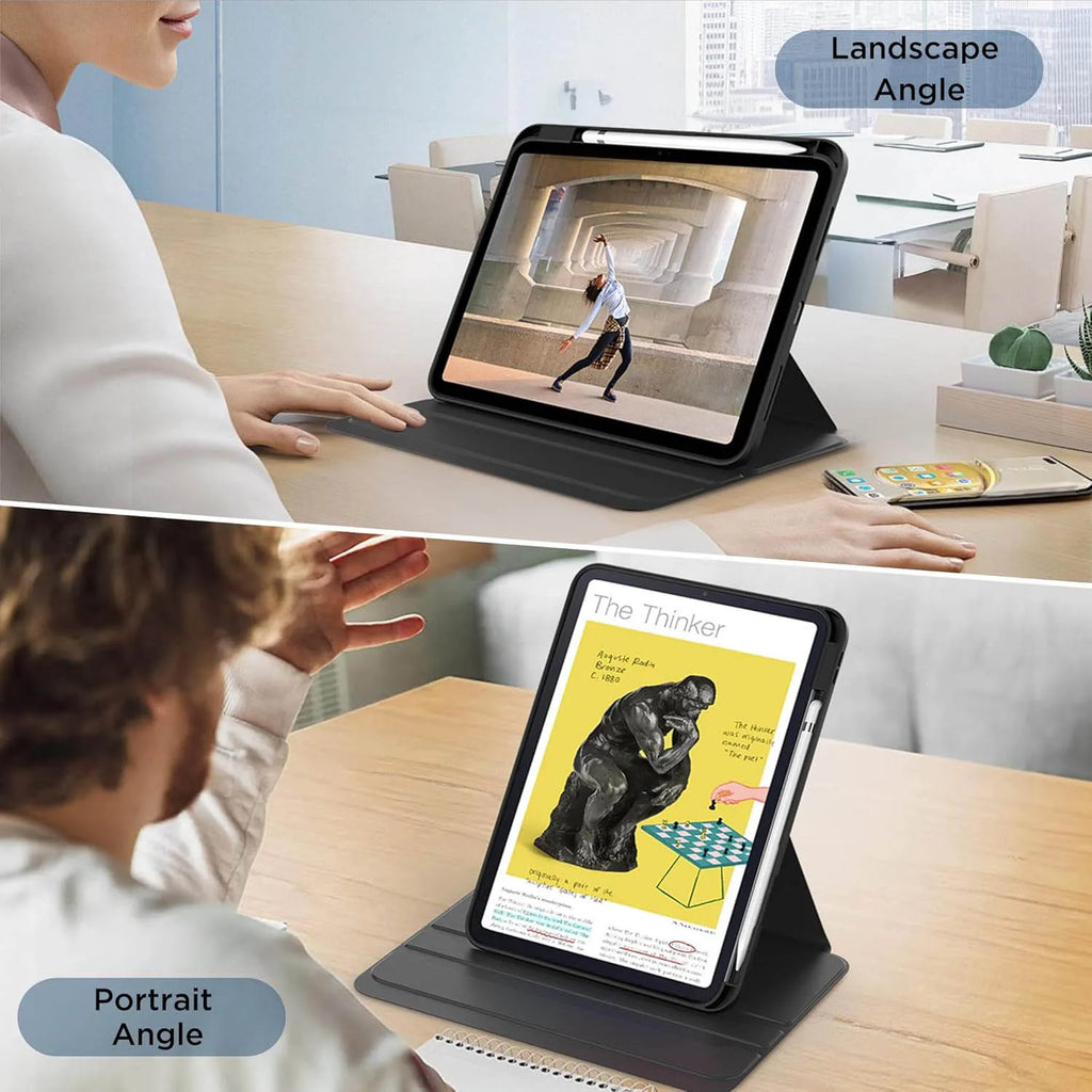 360° Rotation Cover for  iPad Air 11 M2 Air13 Pro 13 M4 Air5 Air4 iPad 10th 10.9in Mini 6 10.2inch Pro12.9 Shockproof Smart Case