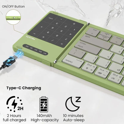 foldable wireless bluetooth keyboard with touchpad