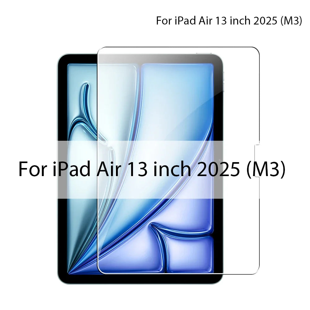 Tempered Glass Screen Protector For iPad Air 13 11 5 4 M3 M2 2025 A16 11th 10th Gen For iPad Pro 12.9 M4 9th 10.2 Mini 6 7 Film