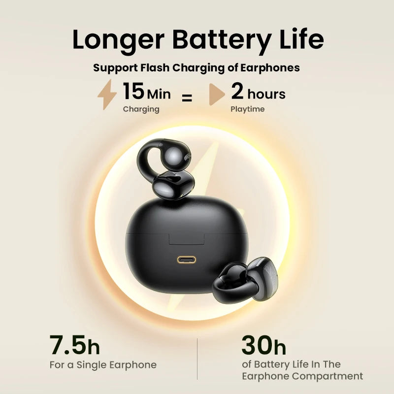 UGREEN Open Ear Clip Wireless Earbuds Bluetooth Sport Earphones Headphones in Mic with Earhooks & Ear Hook