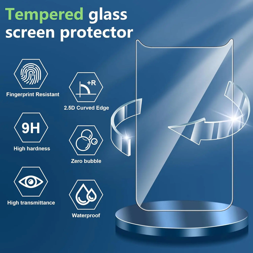 2+2Pack Tempered Glass Screen Protectors for IPhone 17Pro 16 15 14 ProMax Plus Back Films & Camera Lens Cover for IPhone 17Air