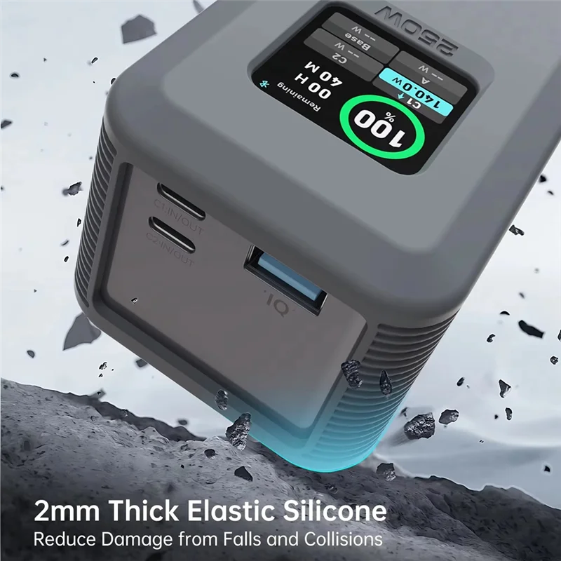 ABMF-لبنك الطاقة Anker Prime 250W، حافظة سيليكون محمولة، حافظة سفر، حامل تخزين، مع تخزين بطاقة TF/SIM 