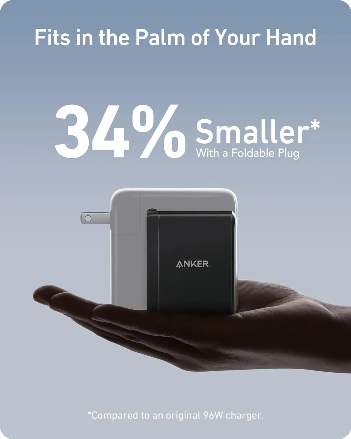 Anker 736 Charger USB C Charger (GaN II 100W) 3 Port Fast Compact Wall Charger Powerful Charging for Phones Tablets